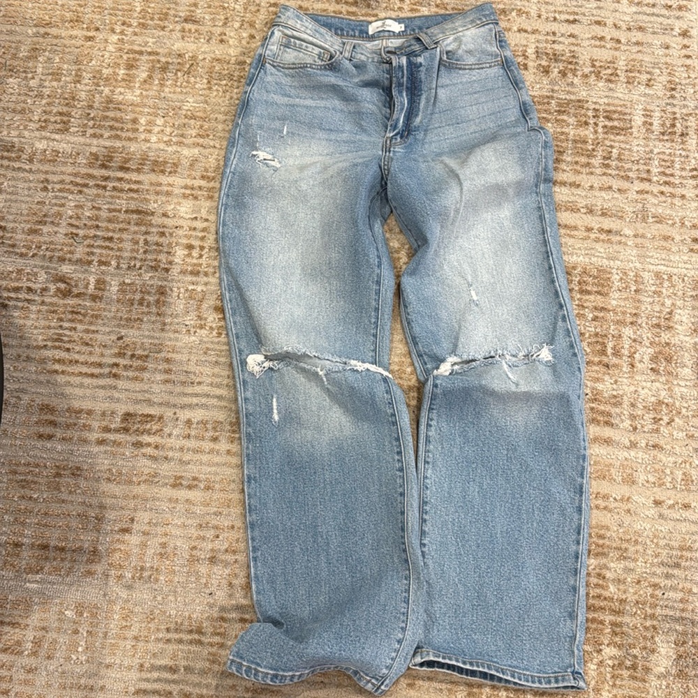 Windsor wide leg light wash button fly jeans size 7